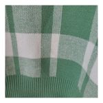 Christian Siriano NY Womens Size Small Green Ivory plaid Vneck pullover sweater Photo 5