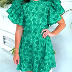 ZARA  Emerald Floral Dress Photo 0