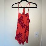 Banana Republic  Tank Top Cami Blouse Bright Orange/Red W/ Purple Print SIZE S Photo 1