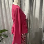 Free Kisses NWT- Barbie Pink Blouse Size Medium-Deep V-Neck Photo 4