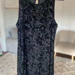 Old Navy  Velvet Burnout Midi Dress Black Flocked Quiet Luxury Old Money XL Photo 0