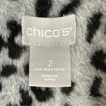 Chico's Chico’s Faux Fur Animal Print Belted Grey Jacket Chico’s Size 2 US L/12 Photo 6