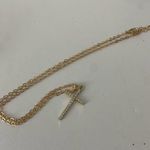 Boutique Gold tone rhinestone cross necklace Photo 5