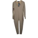 Pretty Little Thing Prettylittlethings Stone Seamless Cotton Elastane V Neck Jumpsuit Size 8 NWT Photo 2