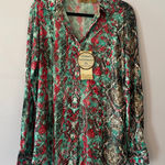 Wrangler NWT  Pink Blue Deadstock Shimmer Snakeskin Button Down Women size Large Photo 0