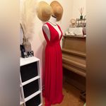 Lulus  Women's Red Heavenly Hues Magenta Maxi Dress Size Small V Neck Sleeveless Photo 3