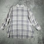 Foxcroft Shirt Womens 18W Blue Gray Plaid Button Up Preppy Casual Work Office Photo 2