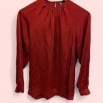 Anne Klein Vintage 70’s ruby red pleated neck blouse keyhole back whimsigoth Photo 1