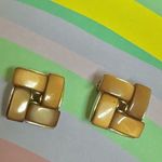 LISNER chocolate brown lucite thermoset parure clip on vintage earrings Photo 8