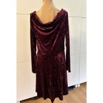 Chelsea28  Crushed Velvet Off Shoulder Long Sleeve Cocktail Dress Burgundy Sz L Photo 5