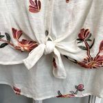Fig and Flower Button Up Shirt Size Medium M Embroidered Floral Semi Sheer NWT White Photo 2