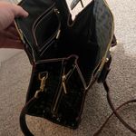 Like New Arcadia Black Leather Handbag with Red Accents. Photo 10