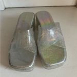 Jeffrey Campbell  Bubblegum silver iridescent jelly platform heel sandals size 7 Photo 2