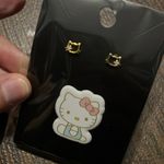 Hello Kitty  Sanrio 14K Gold Earrings With Small Diamond Studs Photo 2