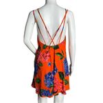 Show Me Your Mumu Dress Women XS Orange Blue Floral Criss Cross Applesauce Photo 2