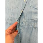 Eva Mendes Denim Shirt Dress Size 8 Snap Front Long Sleeve Chambray Midi Blue Size M Photo 5