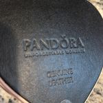 Pandora  Heart-Shaped 2 tiered velvet lined leather floral design jewelry case Photo 7