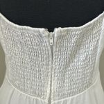 Miami  White Mini Dress w/ Smocked Back and Ruffle Sleeves Photo 6