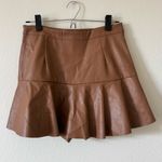 The Impeccable Pig  Faux Leather Brown Mini Skirt Photo 2