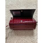 Faux Croc‎ Leather Red Shoulder Bag W Detachable Strap & Wristlet Just Solutions Photo 3