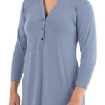 Free Fly Women's Bamboo Flex Henley 3/4 Sleeve Shirt Large Blue Photo 0