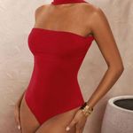 SheIn NWOT Red Backless Bodysuit Photo 0