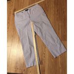 Talbots  Signature Plaid Cropped Ankle Pants Pink Blue Cotton Spandex 8 Women's Photo 1