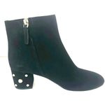 Kate Spade Taraji Faux Pearl Suede Block Heel Booties Black 9 Women Ankle Boots Photo 4