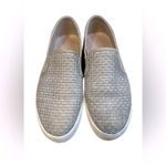J/Slides Silver Metallic Leather Slip On Sneaker Size 7.5 Photo 1
