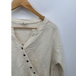 Entro Women Top Cream Gauze Lagenlook Coastal Boho Sz Medium Cotton Long Sleeve Photo 2