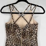 Zunie Y2K Womens Animal Print Sleeveless Strappy Swing Scuba Dress Brown Size 12 Photo 5