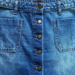 BDG Urban Outfitters Button Front Frayed Hem Denim Skirt Photo 2