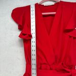 Amanda Uprichard  Maxi Dress Ruffle Sleeve Wrap Red Dress‎ Party Cocktail Size P Photo 3