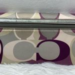 Coach  Silver Purple Signature Nylon Wallet Photo 1