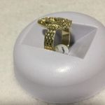 Laminated Gold Virgin Mary Ring Religious Oval Textured Band Statement RingSize8 Photo 0