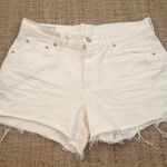 Gap  White Low Rise Stride Denim Jean Shorts Cutoff Distressing size 10 / 30 Photo 0