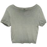 Victoria Secret PINK Babydoll Tee Crop Top Green Shirt L Split Neck Y2K Sporty Size L Photo 1