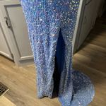 Elegant Blue Sequin Evening Gown Photo 2
