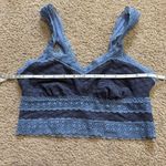 Aerie indigo and periwinkle floral lace longline bralette, size small Photo 4