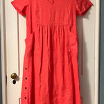 Poetry  short-sleeve v-neck midi dress linen size 10 oversized lagenlook minimal Photo 0