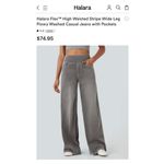 Halara Flex High Waisted Stripe Wide Leg
Jeans with Pockets Gray Photo 2
