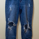 Judy Blue Womens  Boyfriend Fit Ripped Denim High Rise Jeans Photo 0