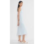 Aritzia Cannelle Dress Medium Baby Blue Lightweight Crepe Slip dress Ruffles Photo 2