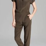 Vince  Black Silk Short Sleeve Cropped Jumpsuit Sz.12 Photo 2