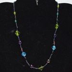 Simply Chic Multi Color Beaded Single Stand Silver Tone Necklace Photo 0