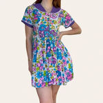 American Vintage Handmade flower power vintage 60s retro mini babydoll floral dress (XXS/XS) Photo 1