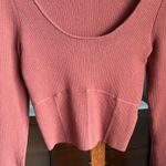 Abercrombie & Fitch Abercrombie Scoopneck, Ribbed Corset Rust Brown Sweater Top size L Photo 2