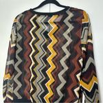 Missoni Long Sleeve Sheer Zig Zag Top Brown Yellow Photo 6