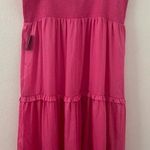 EXPRESS  Square Neck Smocked Ruffled Tiered Maxi Dress Pink NWT Size XL Photo 1