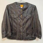 Ruby Rd. Faux Alligator Moto Jacket Snap Button Front Photo 0